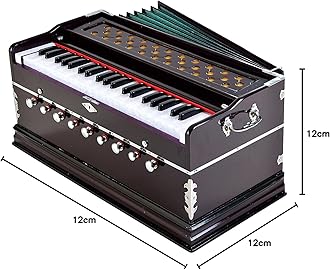 Cotton Best Harmonium 9 Stopper, Chudidaar Bellow, 42 Key, Two Reed(Bass-Male),3 1/2 Octave,Kapler, Harmonium With Cover Collection, Multicolour