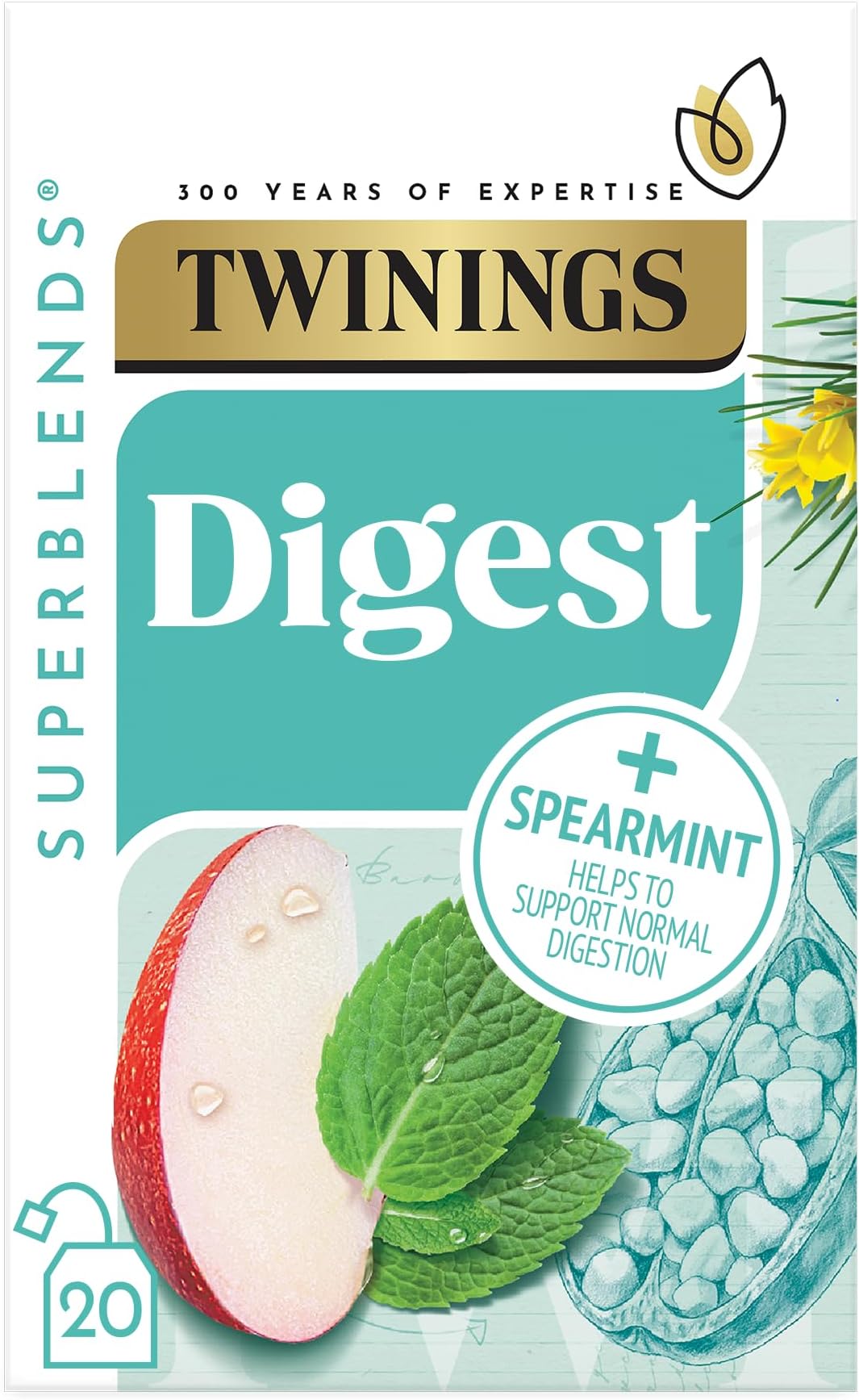 Twinings Superblends Digest Spearmint, Apple & Rooibios with Baobab 20 Tea Bags 35g