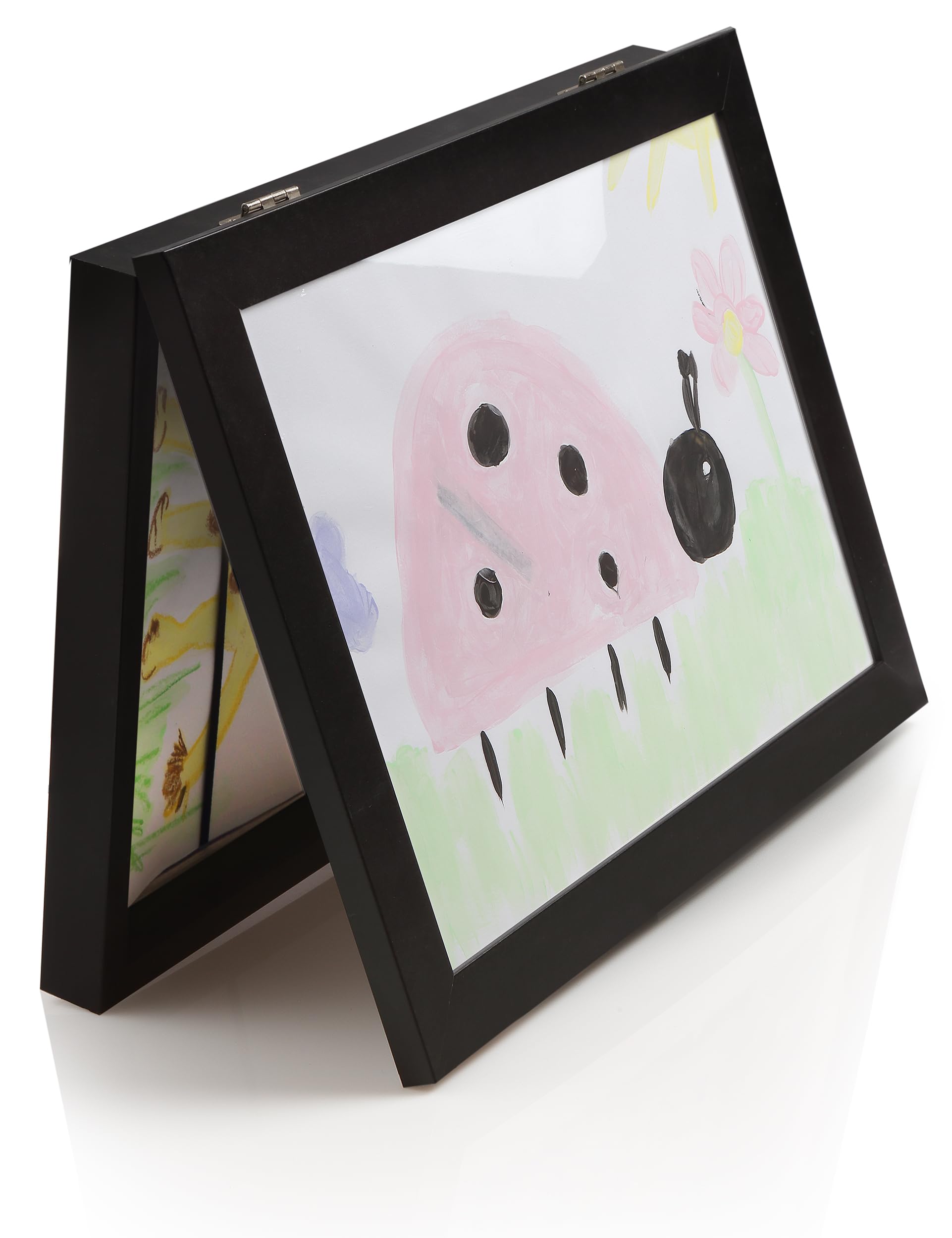Cadre photo pour dessin enfant Lulubug noir pour ranger et afficher sans abîmer les murs