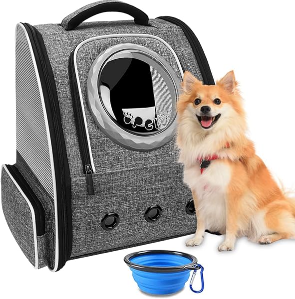 Cokiki 犬キャリーバッグ グレー 大容量 通気性