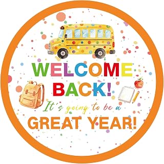 120PCS Welcome Back to School Stickers, Happy First Day of School Self Adhesive Envelope Seals Labels for Teachers, Kids Cards, Gift Bags, Party Favors and Classroom Supplies (2 Inch)