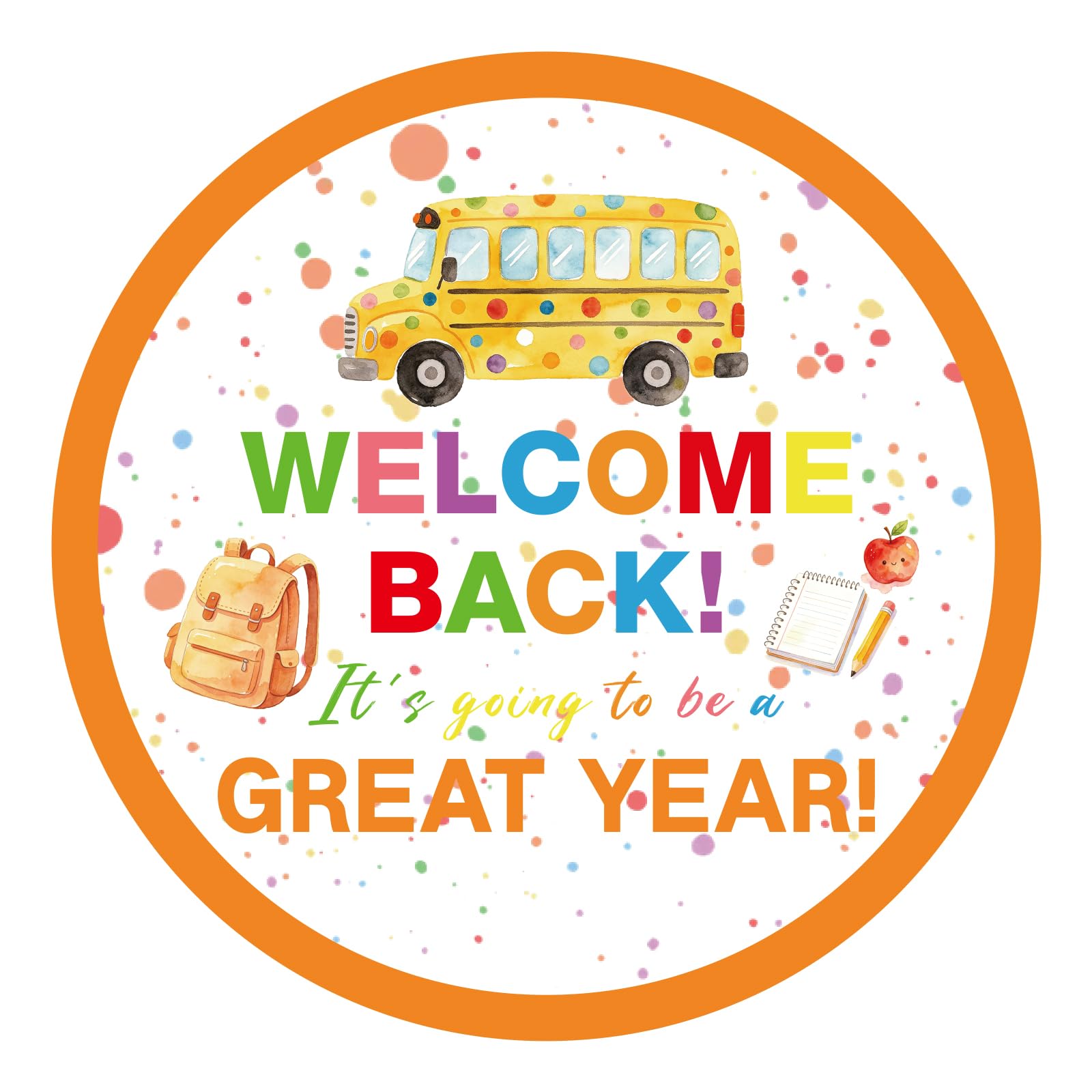 120 szt. naklejek 'Welcome Back to School', samoprzylepne etykiety kopertowe dla nauczycieli, kart dla dzieci, torby na prezenty, upominki na przyjęcia i materiały szkolne (5 cm)