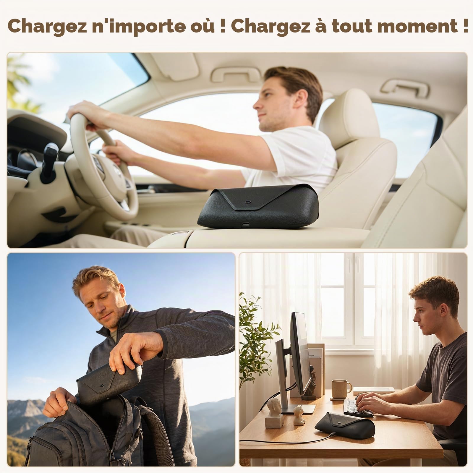 Étui de chargement intelligent pour lunettes intelligentes compatible avec Ray-Ban Meta Wayfarer/Skyler/Headliner, Oakley Meta HSTN Station de recharge de rechange avec indicateur LED