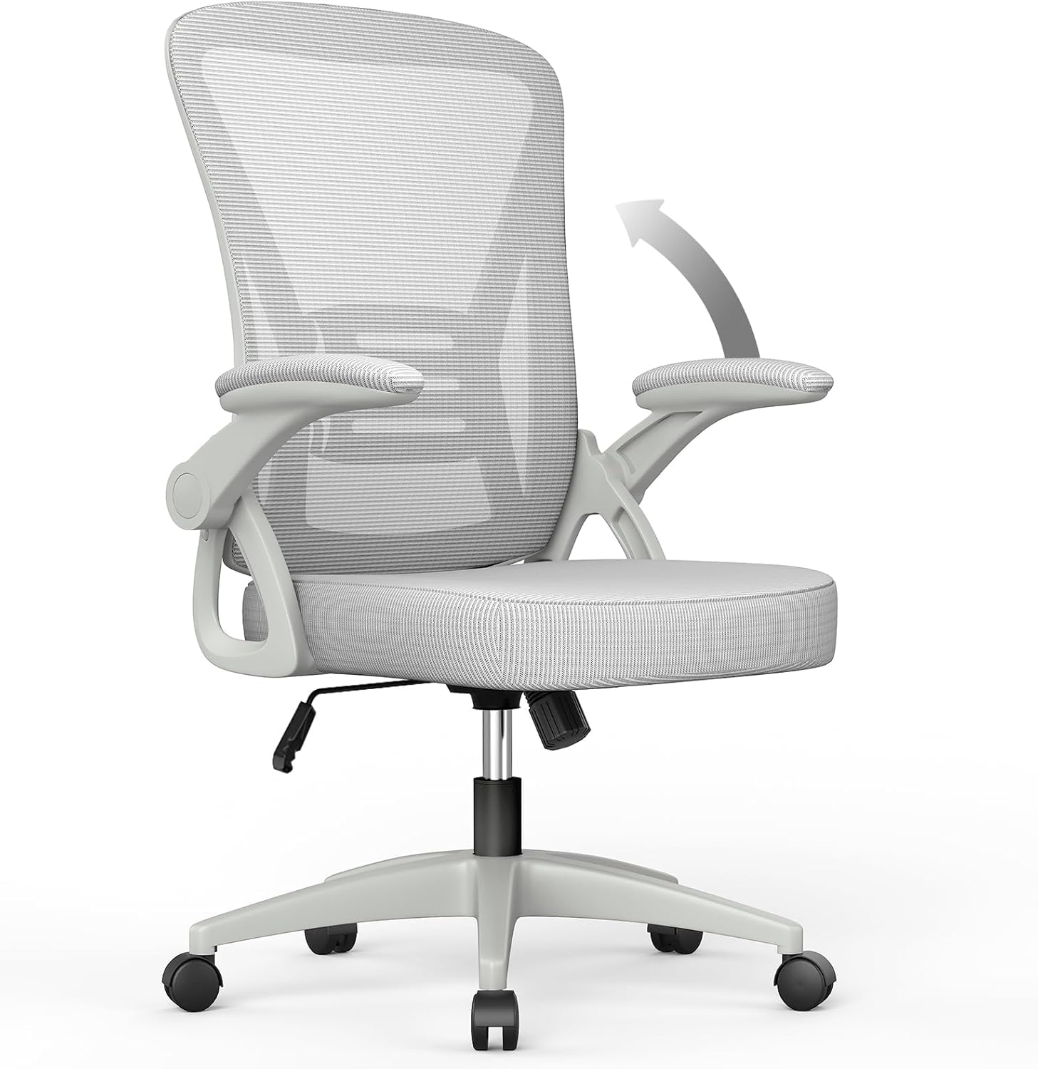 naspaluro Office Chair with Back Support (Without Headrest, Grey)