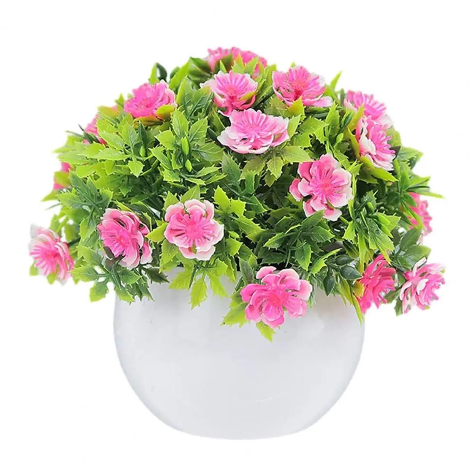 HUWOYG 2pcs 14 * 13cm Fake Potted Plant Realistic Artificial Bonsai Ornament Green Eucalyptus For Home Office Patio Desktop Garden Decoration For Home