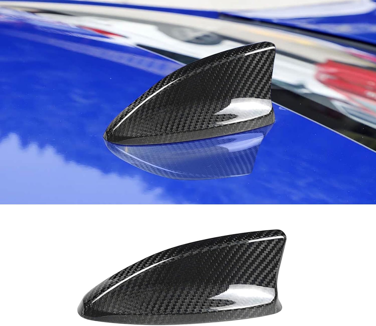 SUNJIKA Real Carbon Fiber Shark Fin Antenna Cover Compatible with Dodge Challenger 2009-2023,Challenger SRT 2008-2023 Radio Signal Base Trim Black