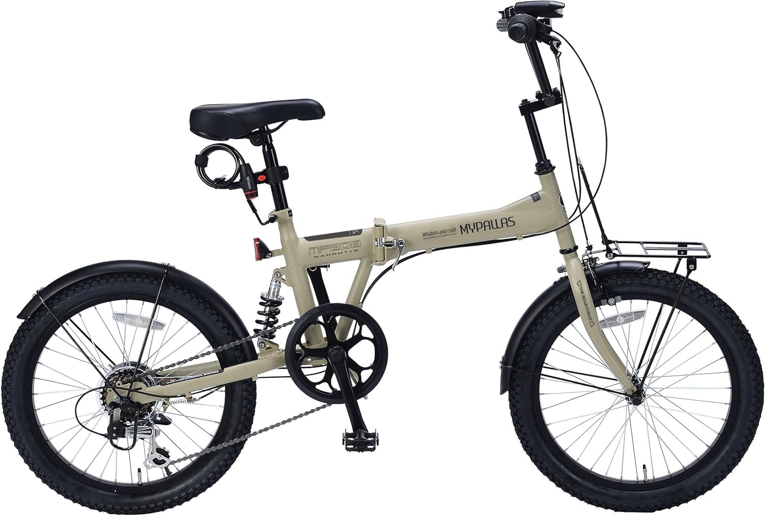 折畳自転車 MF208 NAUGHTIX Amazon | 【 防犯登録付き/即乗りOK 】 折りたたみ自転車 20インチ