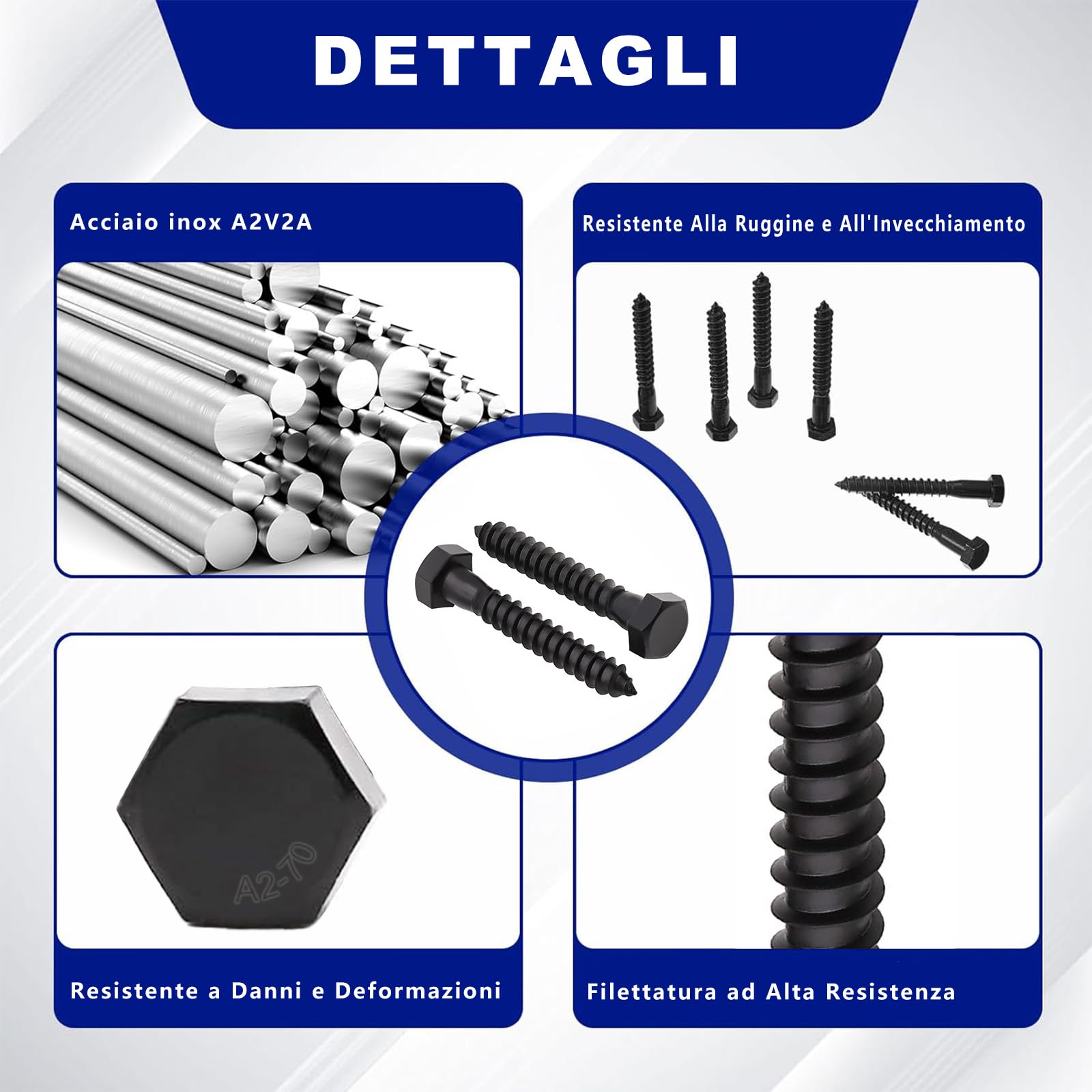 Enemy Noyz Set Bulloni Testa Esagonale M5 In Acciaio Inox A2 Dado Nyloc Rondelle Kit Per Fai Da P 367686 - Foto 5