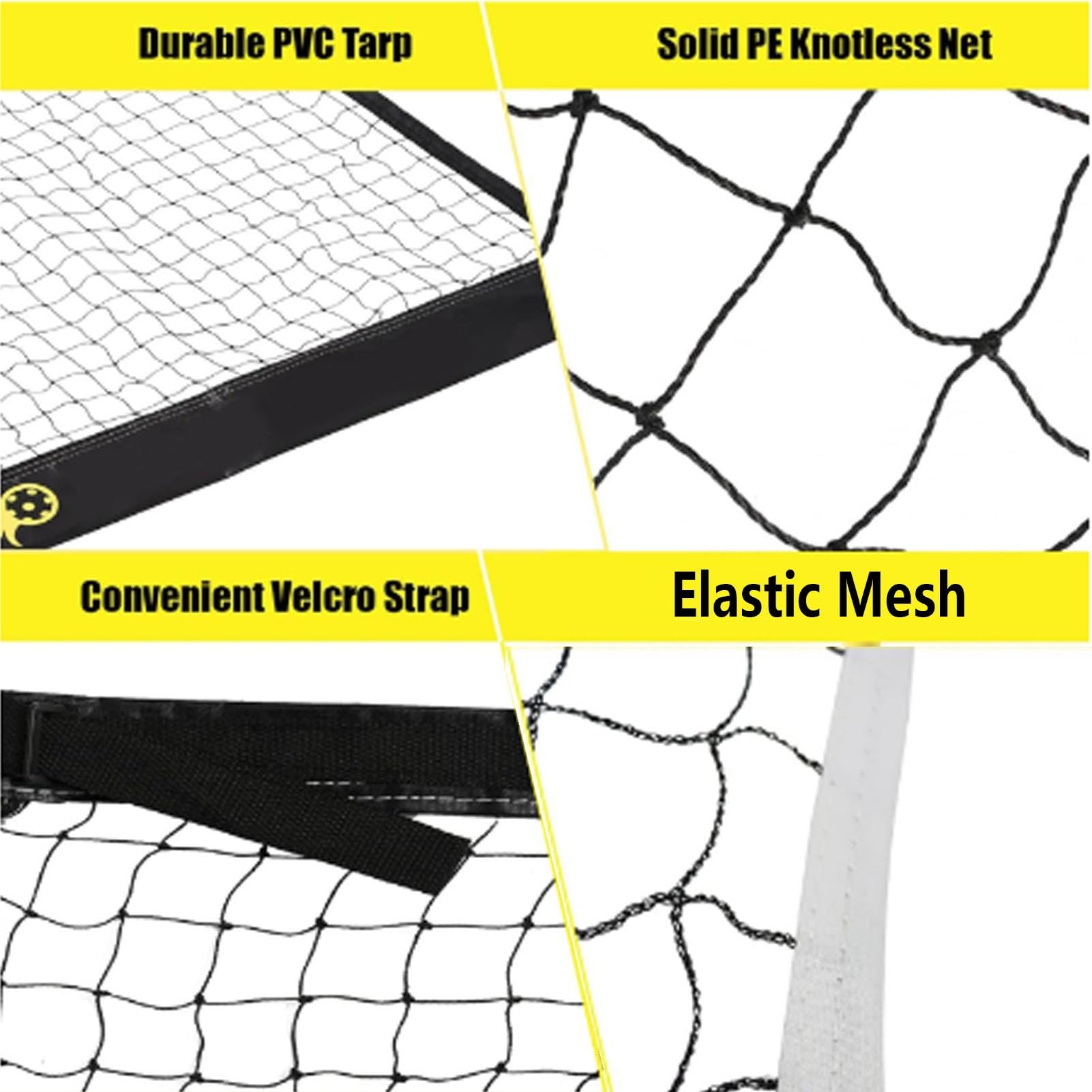 Rete Pickleball 7.6x0.9m Ufficiale | Rete Portatile in Poliestere Resistente per Interni ed Esterni | Rete da Gioco e di Ricambio per Sistema Pickleball