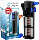 20 Gallon Fish Tank Filter up to 55 Gallons | Quiet Fish Tank Filter | Crystal Clear Water | Turtle Tank Filter | Submersible Aquarium Filter, Filter for Fish Tank, 50 Gallon Fish Tank Filter 20 to 55 Gallons