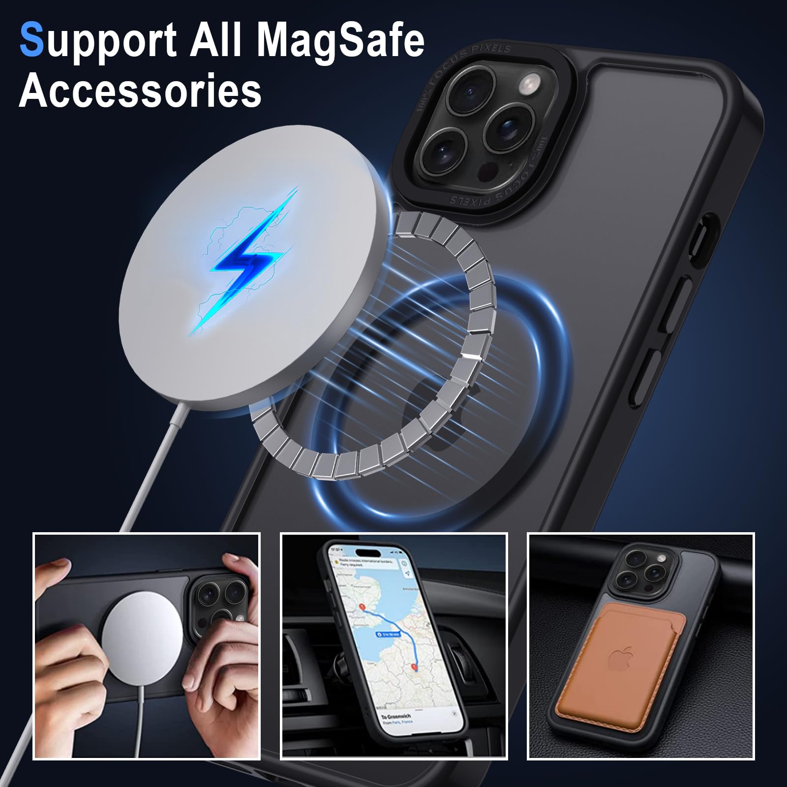 Custodia Per IPhone 16 Pro Trasparente Opaca - Magnetica MagSafe, Anti-Impronte, Titanio Sabbia - Foto 8