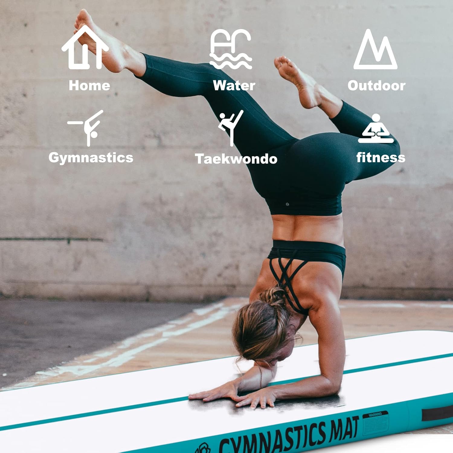 A&BBOARD Inflatable Air Gymnastics Training Mat 10ft/13ft/16ft Inflatable Gymnastics Tumbling Mat Inflatable Floor Mats for HomeUse/Gym/Yoga/Cheerleading/Outdoor/Beach/Park wih Electric Air Pump : Sports & Outdoors