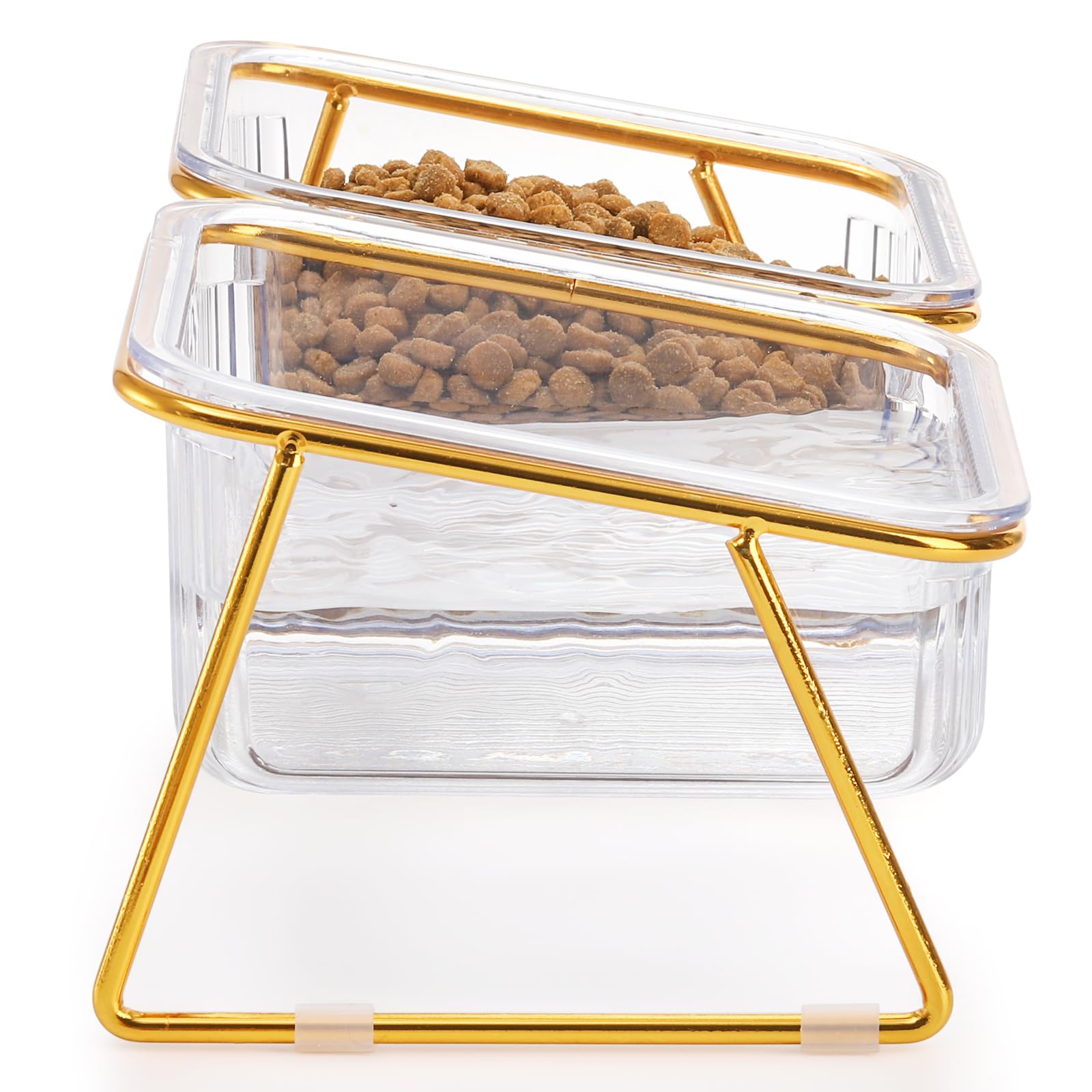 Ensemble de gamelles surélevées pour chats – 15 bols surélevés inclinés avec support en fer, plats anti-vomissements pour chats d'intérieur et chiots – 708,7 g