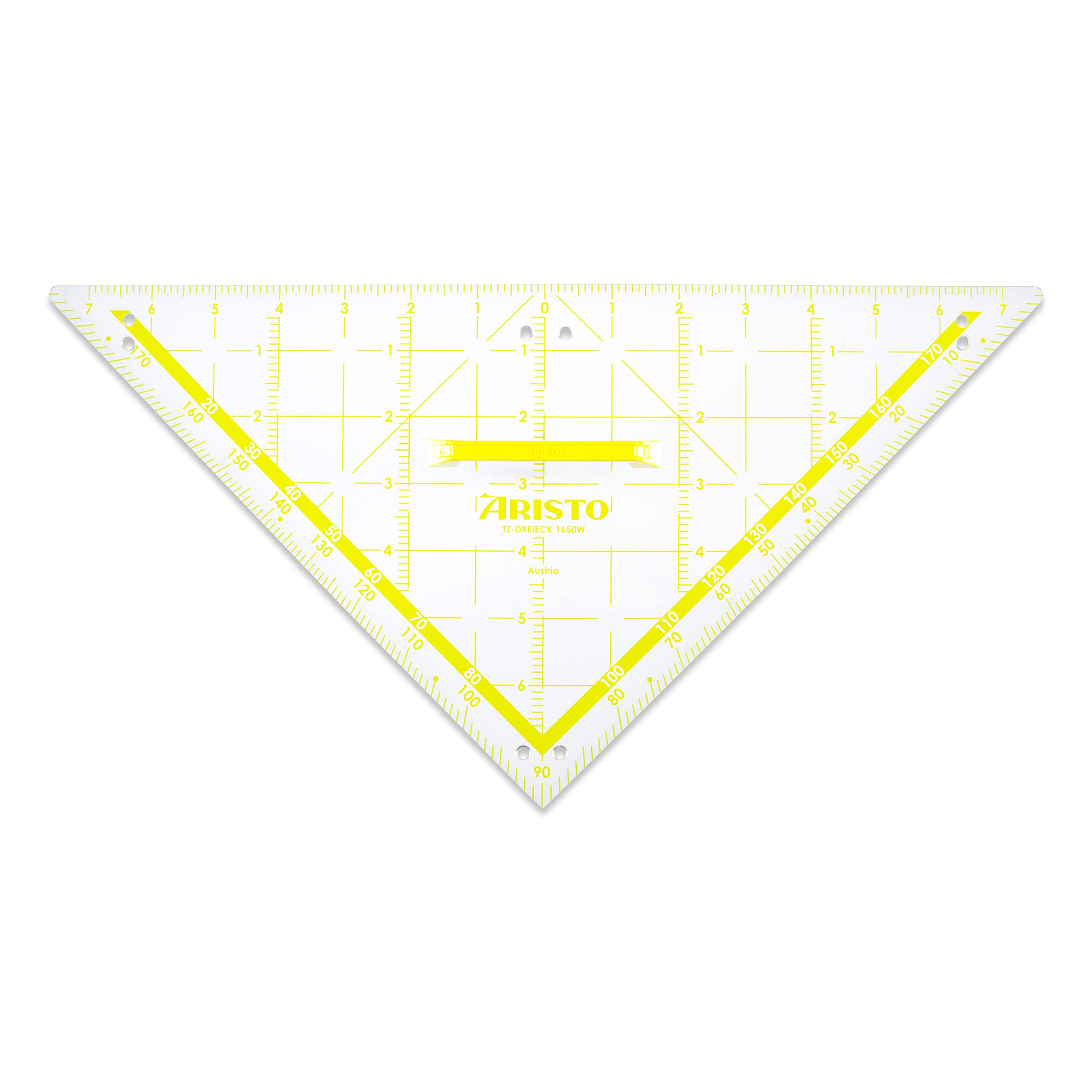 Aristo Wandtafel TZ-Dreieck AR1650W (Großformat für Schulen und Lehrer, 80 cm Hypotenuse, mit Griff, Kunststoff) transparent