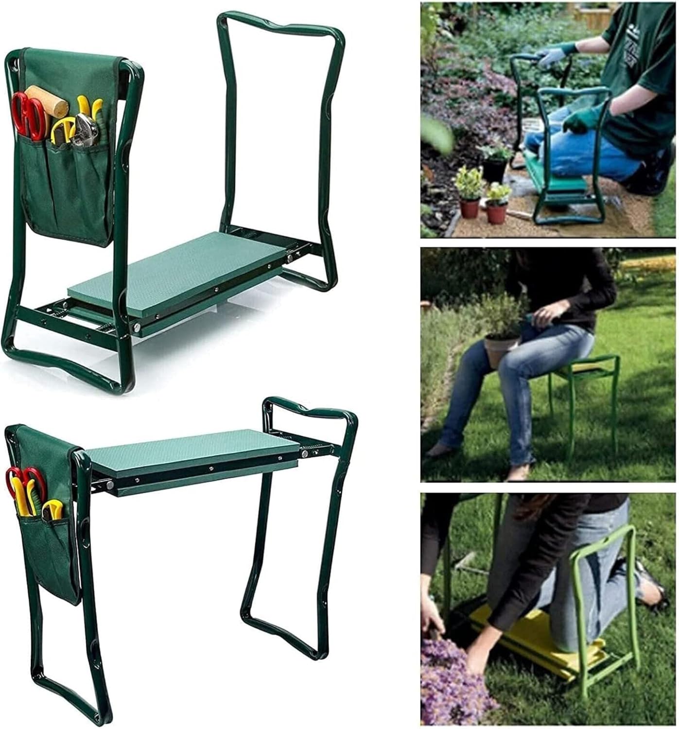 Kneeler Seat for Gardening Folding 2 In1 Garden Kneeler | Kneeling Chair with Handles and Foam Padded Seat Garden Bench | Ideal Gardening Gift