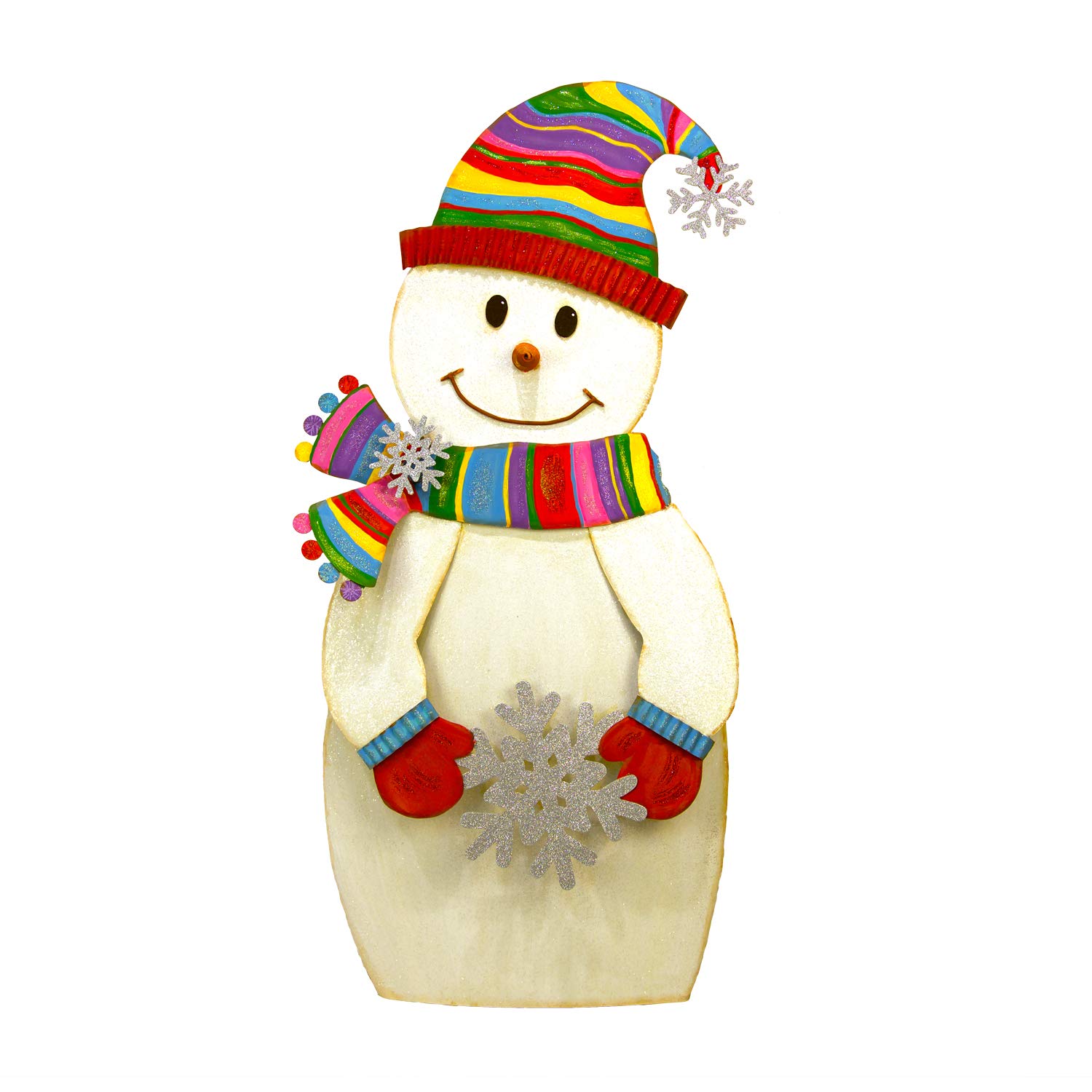 Santa Hat Snowman - Metal 
