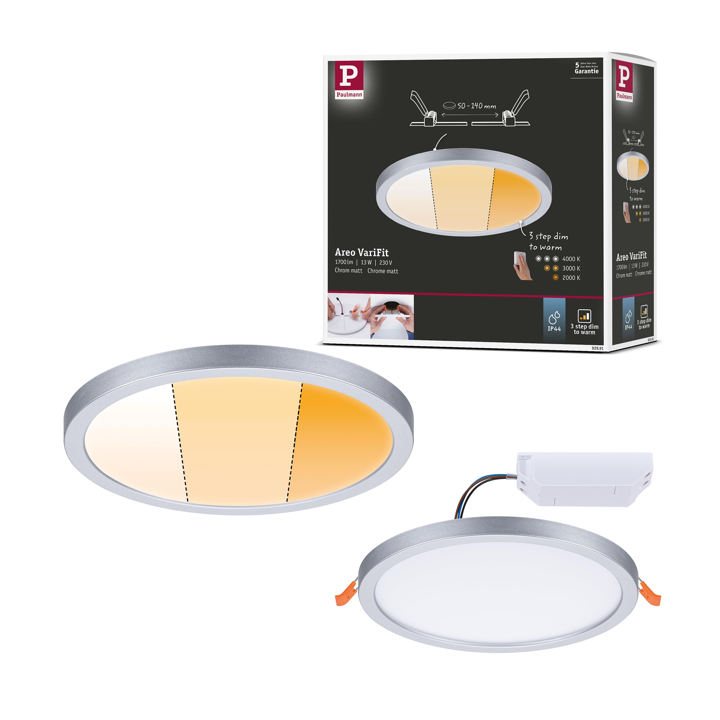 Paulmann EB Panel Areo VariFit IP44 15W 3 Step dim