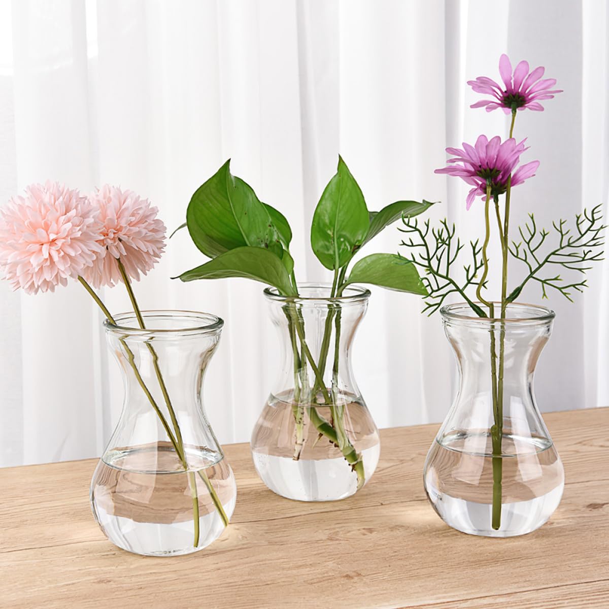 5 pièces Lot de Vases Verre Simples pour Jacinthe Pots de Propagation Hydroponique Vase Centre de Table Décoratif pour Maison et Bureau