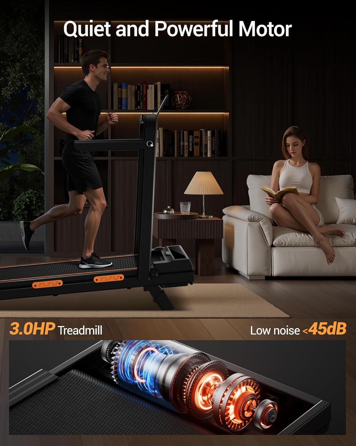 3 in 1 Walking Pad Treadmill with 16% Incline, Folding Treadmill with Handle Bar, Portable Treadmills for Home Small, 330 Lbs Capacity - Image 6