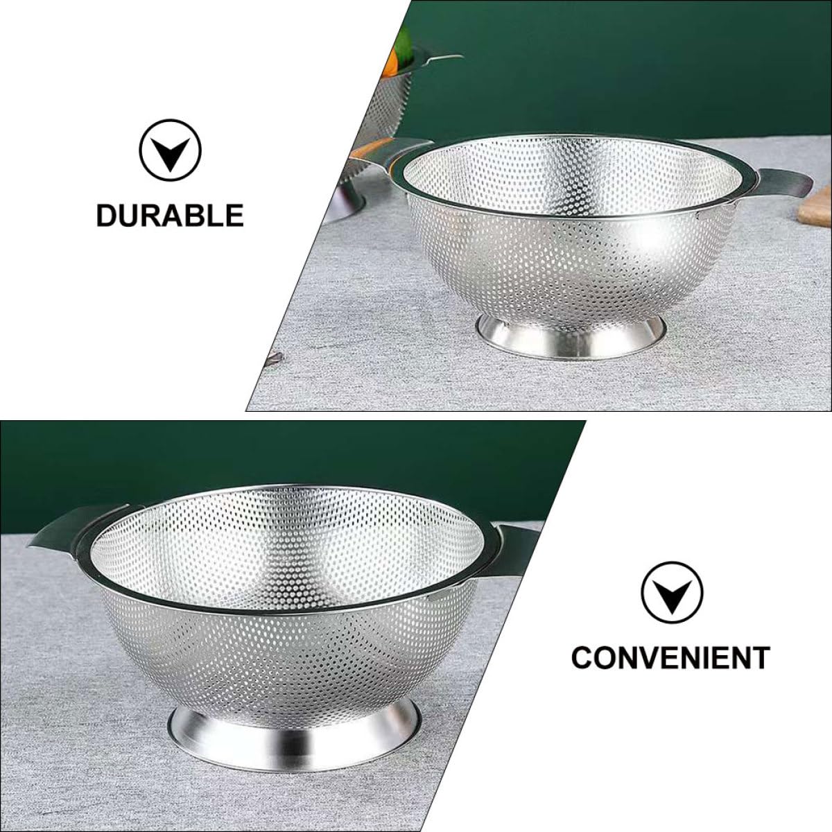 Colador de Arroz de Acero Inoxidable Malla Fina 22,5 Cm, Cesta Multifuncional para Escurrir Verduras y Frutas, Filtro de Drenaje para Cocina Resistente y Compacto
