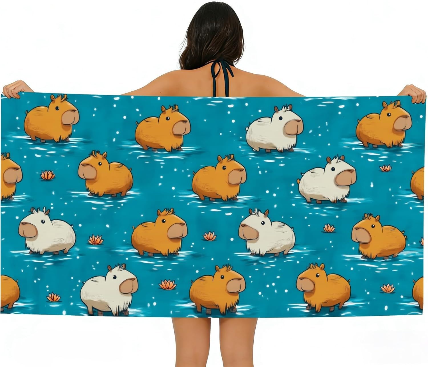 YZQGLHP Pufferfish Microfibre Beach Towel Ocean Beach Bath Towel Quick Drying, Lightweight, Sand-Free, Durable, for Pool, Gym, Camping, Travel Towel 90x200cm
