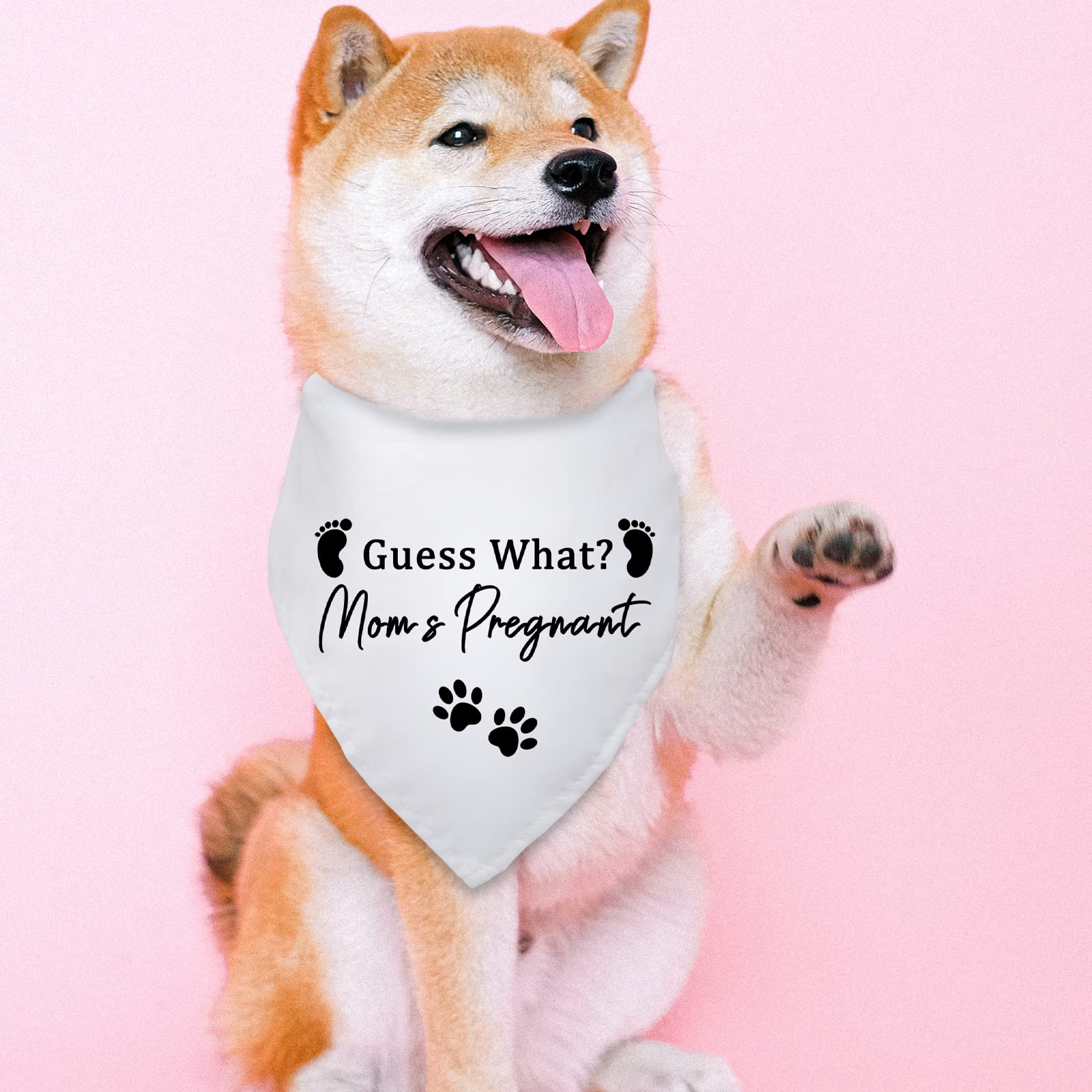 Hundehalstuch "Guess What? Mom's Pregnant" – Flauschiges Dreieckstuch Zur Baby-Ankündigung