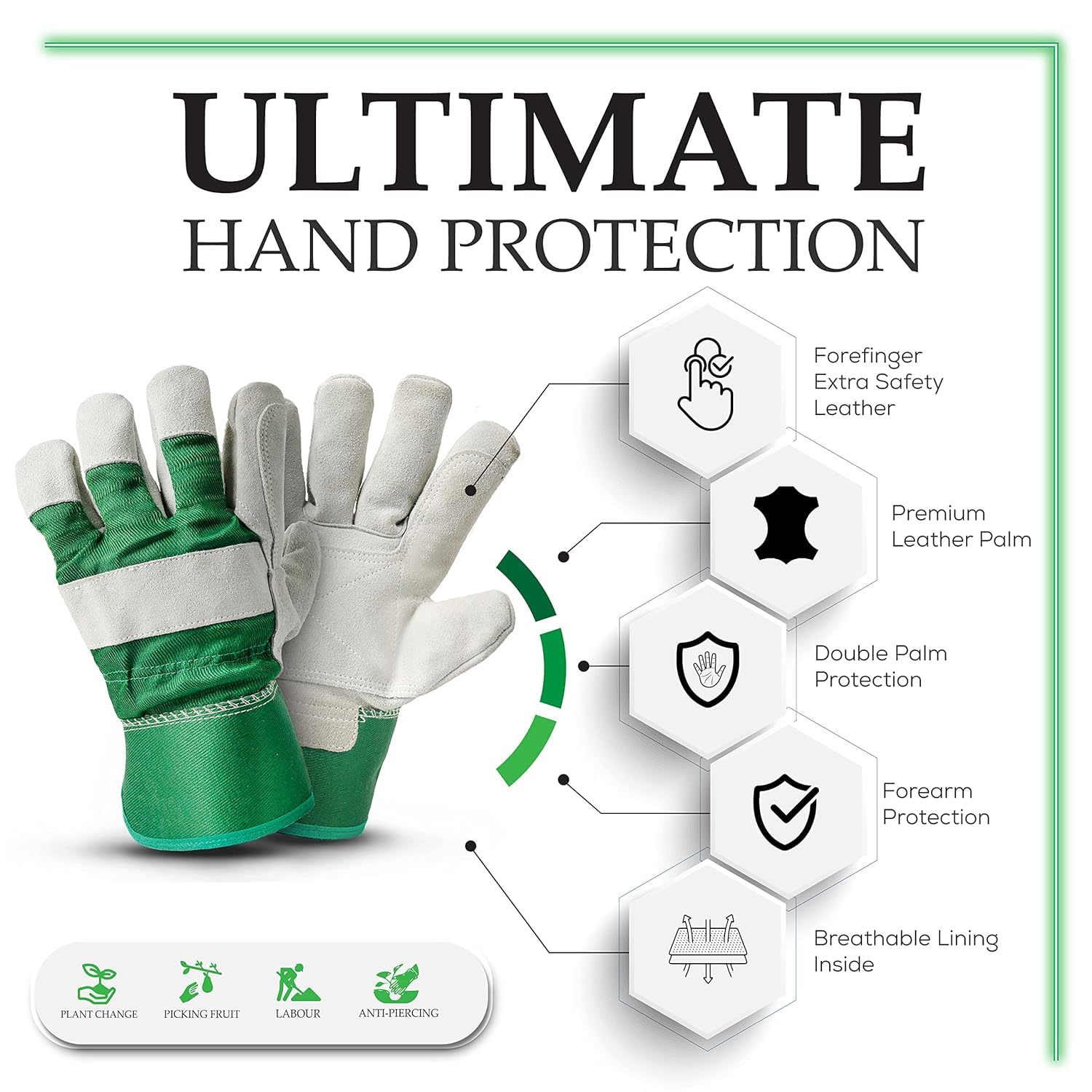 ARA CHOICE 1 Pair Heavy Duty Thorn Proof Leather Driver Safety Garden Work Gardening Gloves For Men Women/Ladies Rigger Ladies Pruning Durable Breathable Thick & Strong Robust & Rugged Hand Protection - Image 4