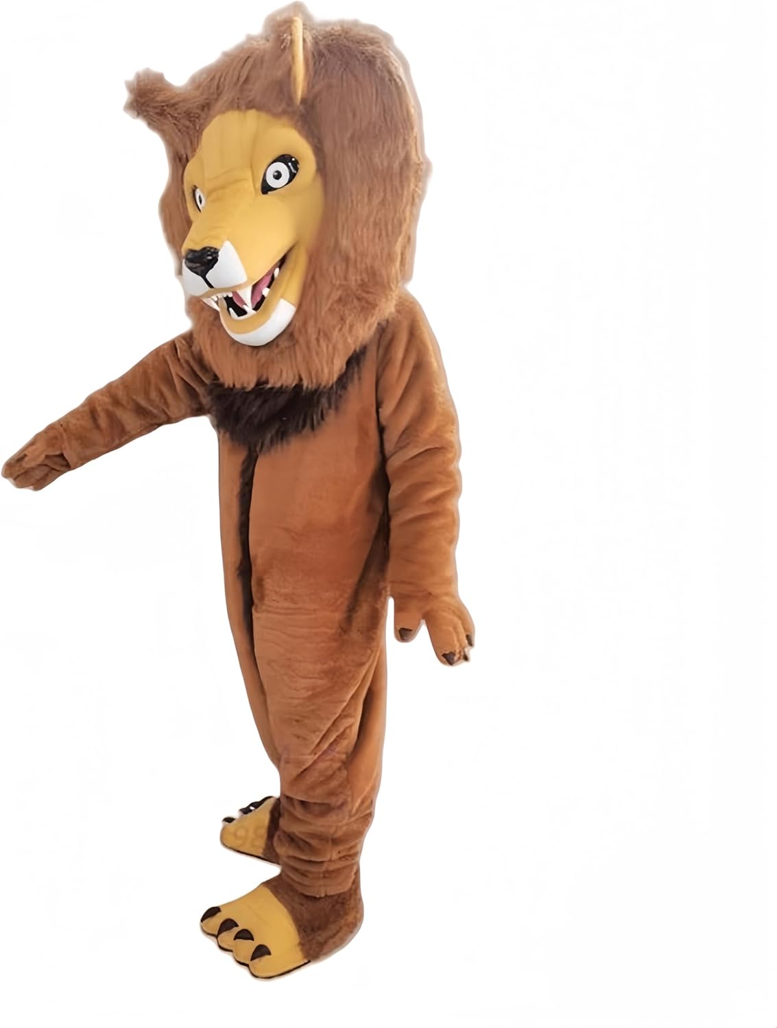 Impressive Tawny Mane Lion Mascot - Durable Costume for Cheerleading and School Spirit
