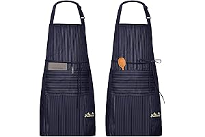 2 Pack Aprons Cooking Kitchen Waterproof,Adjustable Chef Apron with 2 Pockets for...