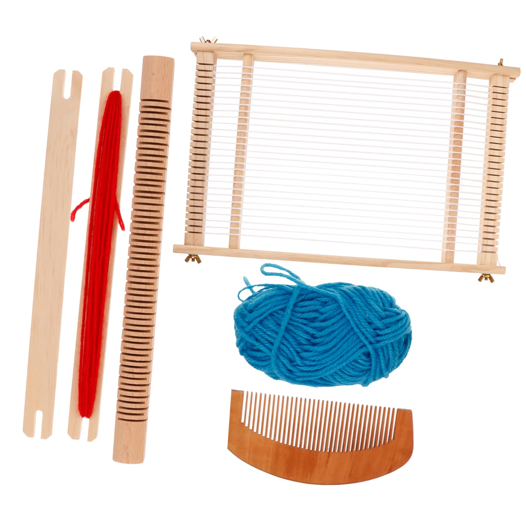 ERINGOGO Hand Knitting Machine Wooden Loom Craft Toy for Boys and Girls Weaving Tool Develops Skills Belts Scarves Random Color