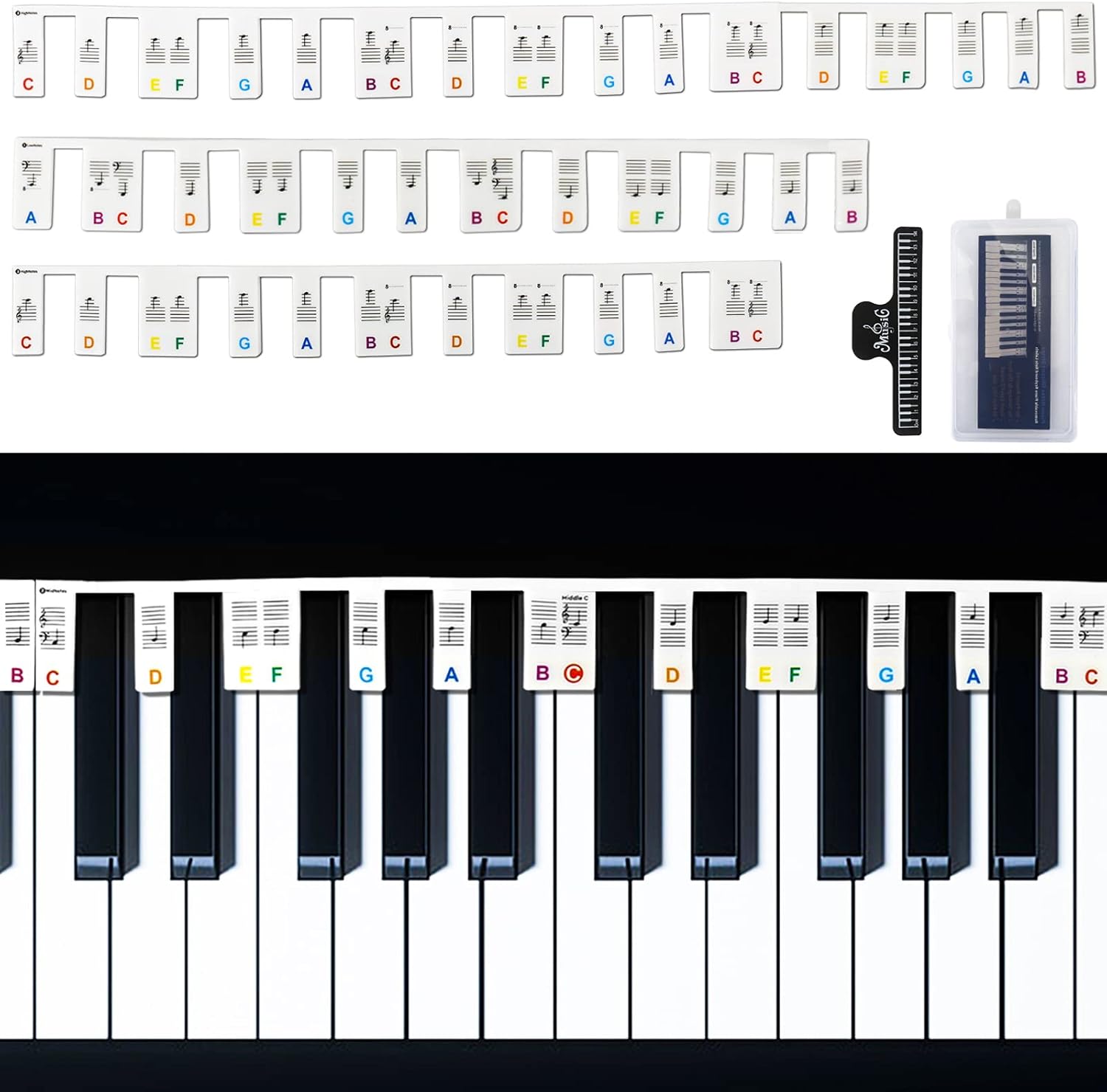 Piano Keyboard Stickers for Beginners, 88 Key FullSize