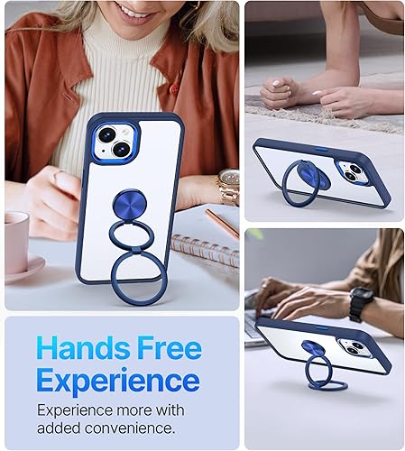 Miniatura 3 de XYZ Funda para iPhone 15 Plus con soporte, funda de doble anillo, delgada, ligera, a prueba de golpes, funda protectora para iPhone 15 Plus de 6.7