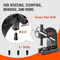 Vista 3 de VEVOR Prensa de Árbol, Prensa de Árbol Manual de 1 Tonelada con Volante, 5.9" de Altura Máxima, Prensa de Árbol Manual de Escritorio de Hierro