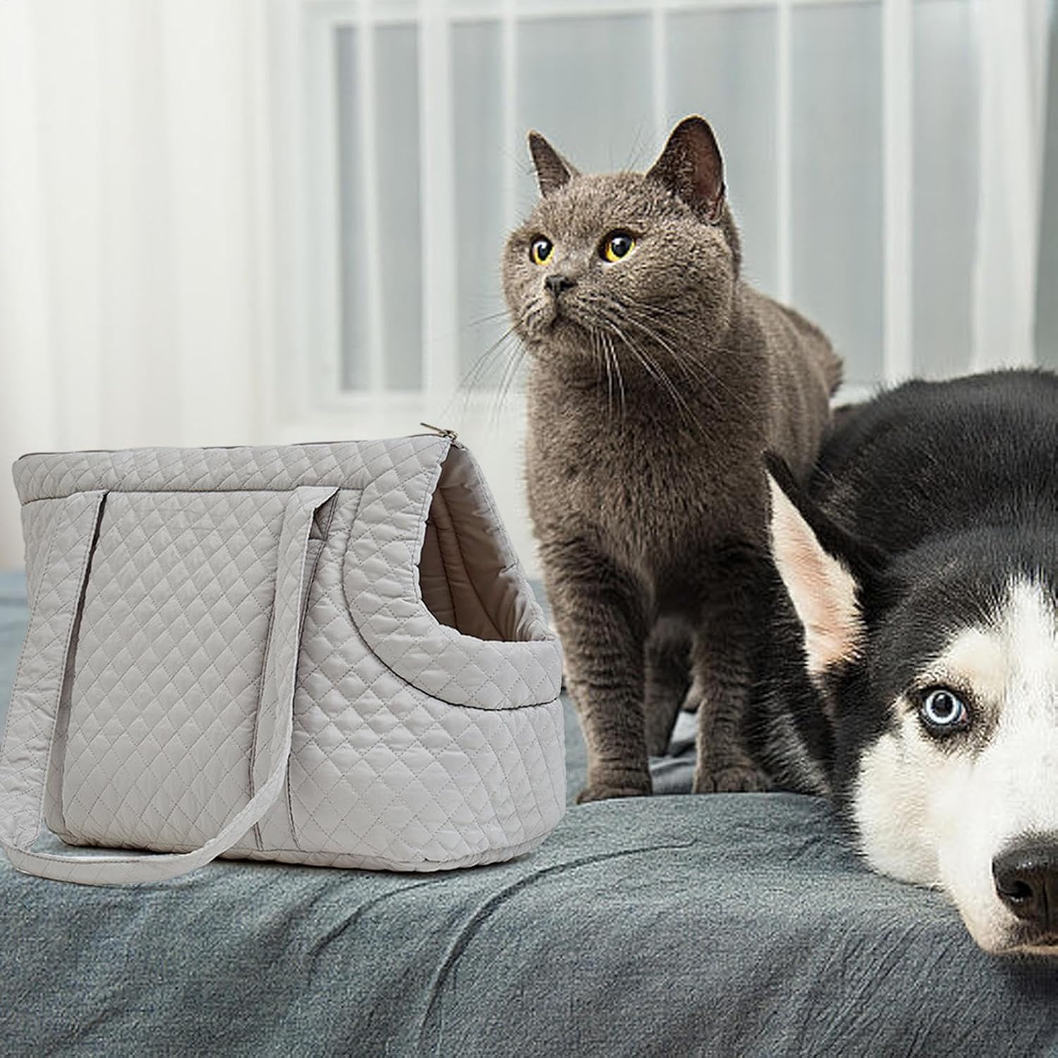 Dog Carrier Purse | Cotton Small Dog Purse Cat Carrier - Portable Lightweight Winter Bags for Cats Dogs Puppies Kittens