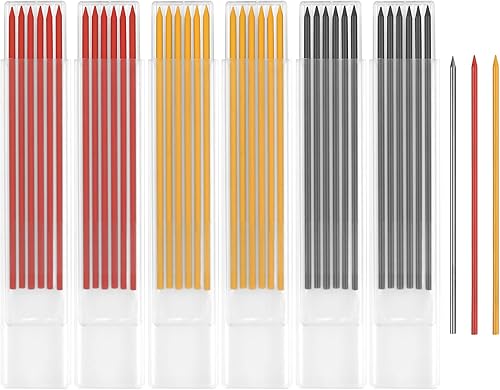 bayidun 36 repuestos de lápiz de 0.09 pulgadas para lápices de marcado de carpintero, recambios de lápices de construcción de carpintero sólido,