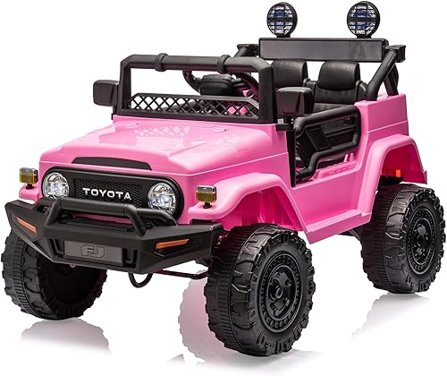 12V Ride on Car for Kids, Licensed Toyota Ride on Truck, Battery Powered Electric Kids Car with Remote Control, Music, LED Lights, Suspension
