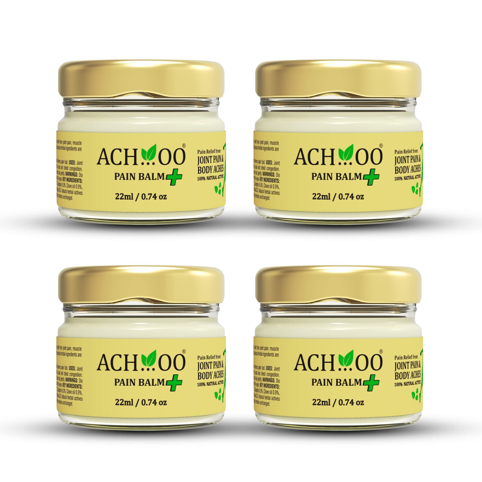 ACH...OO Pain Balm Plus For Fast Relief From Headache,Bodyache,Sprain,Cold,Back Pain,Muscle Pain,Joint Pain,Knee Pain,Sports&Gym||100% Natural Actives Ingredients - 22Ml (Pack Of 4) (B08PNL25YS) Amazon Price History, Amazon Price Tracker