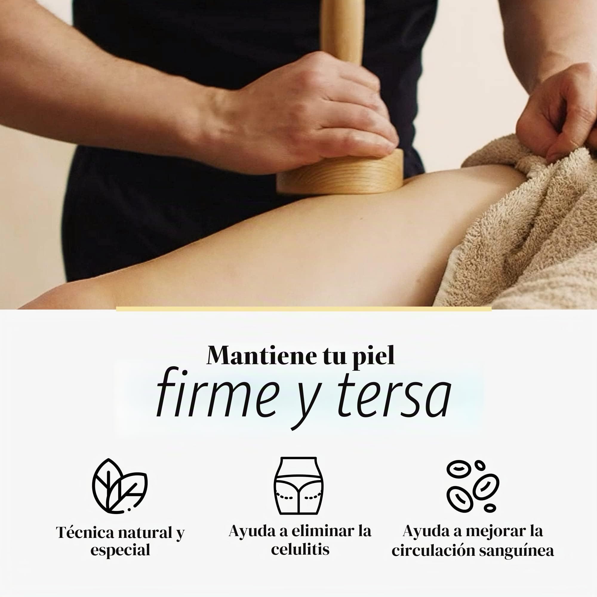 Tuuli Accessories Maderoterapia Masajes Kit Celulitis Masajeador Copa Sueca Ventosa Drenaje Linfatico Madera | Juego de 2 tazas de madera de haya suecas, 8 cm para facilitar el guiado, 10 cm para mayor área de contacto