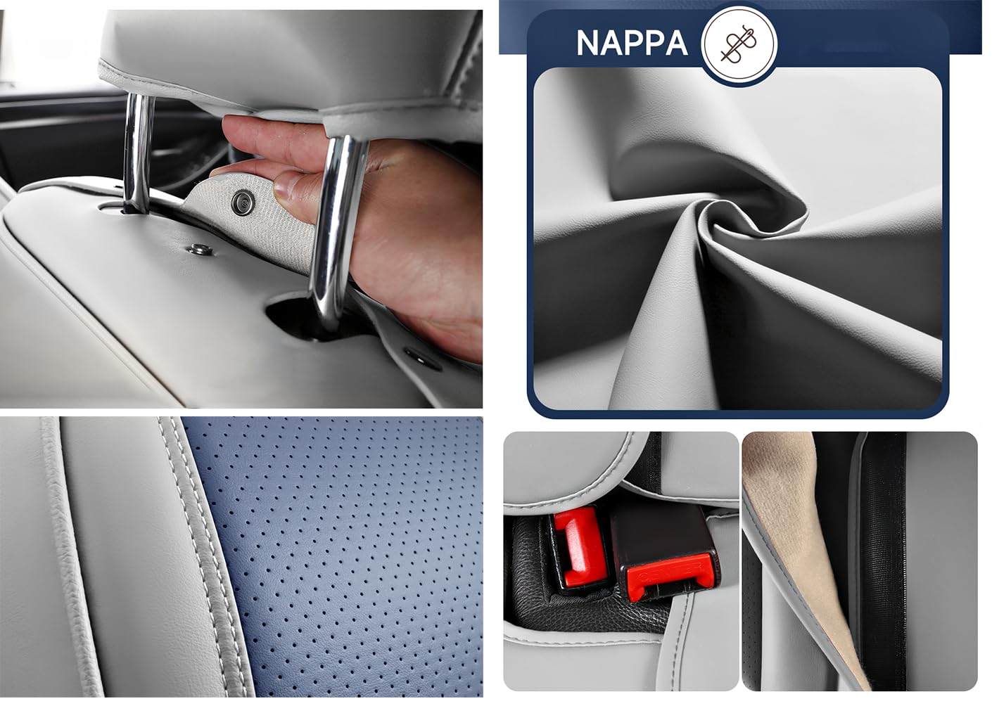 Autositzbezüge komplettes Set Universal in Stylish Design | Schonbezüge für Vordersitze und Rückbank | Auto Sitzbezüge Airbag Kompatibel | Premium Wasserdicht Sitzbezug, Schwarz Grau