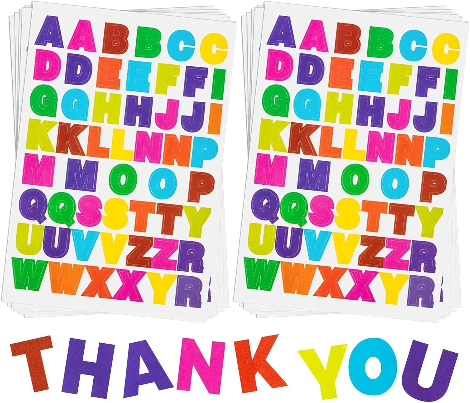 20 Sheets Alphabet Letter Stickers 10 Colors Self Adhesive Sticker Colorful PU Material Convex Feeling (Colored Letter Stickers 1)