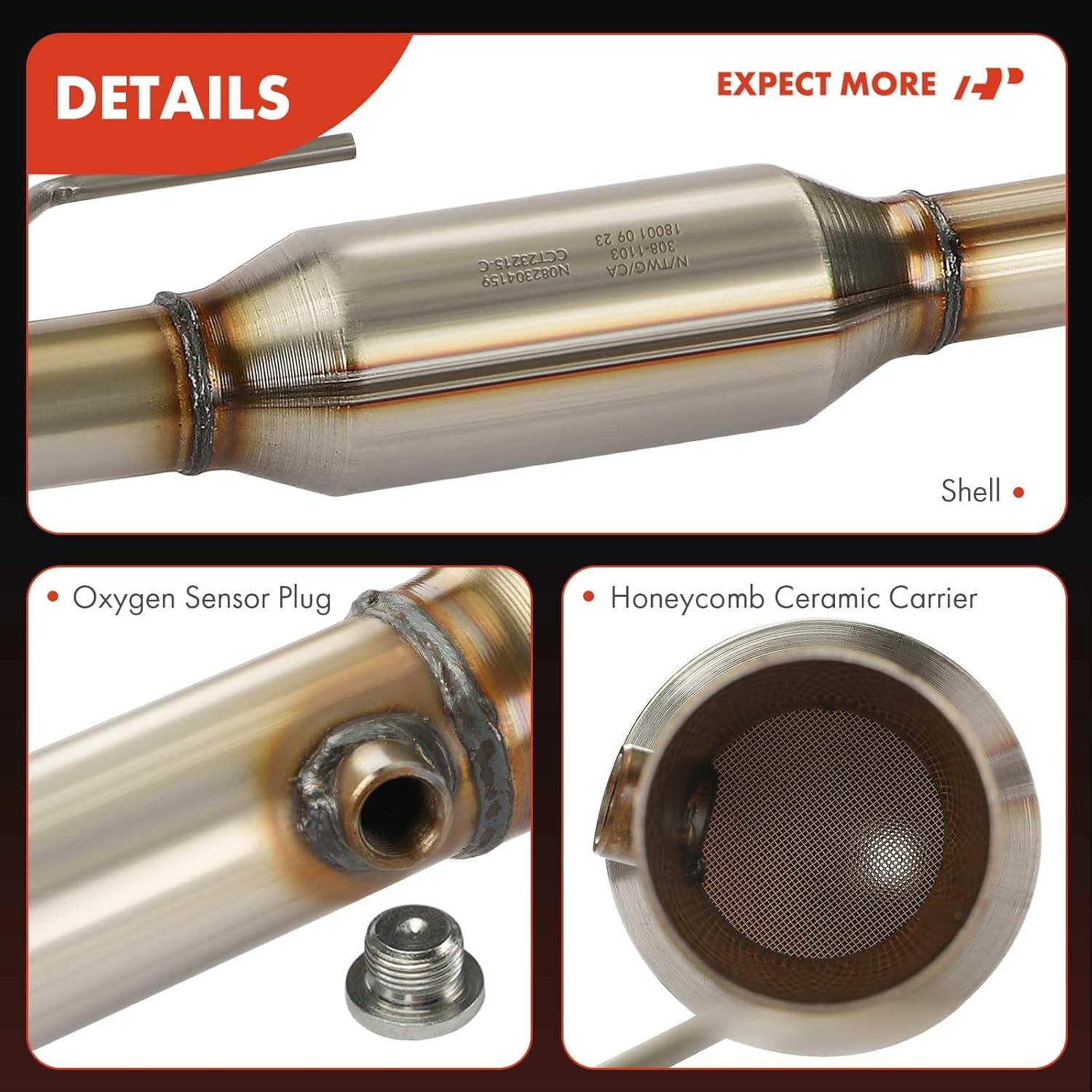 A-Premium Center Catalytic Converter Kit Direct-Fit Compatible with Jeep TJ Series Wrangler 1997 1998 1999 2000 4.0L, EPA Compliant