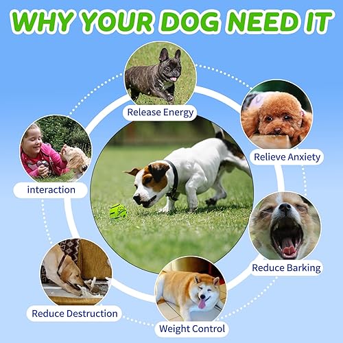 Miniatura 5 de Pelota de juguetes para perros pequeños (2.75 pulgadas de diámetro), pelota de juguetes interactiva para perros, pelota de juguetes chirriantes para