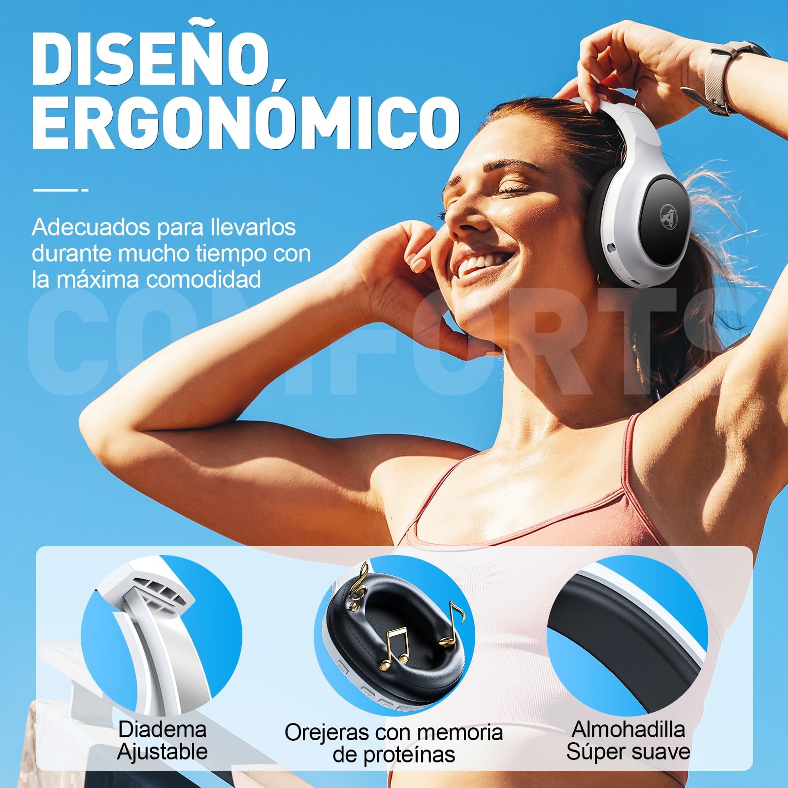 Cascos Gaming Inalambricos para PS4, PS5, PC, Mac, Switch, Auriculares Gaming Inalambricos con Cancelación de Ruido y Luz RGB, 2,4 GHz, Sonido Estéreo 7.1, Blanco