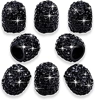 Vista 1 de 8 tapas de válvula de vástago de neumático con diamantes de cristal, a prueba de polvo, tapas universales para válvulas de neumáticos para Negro