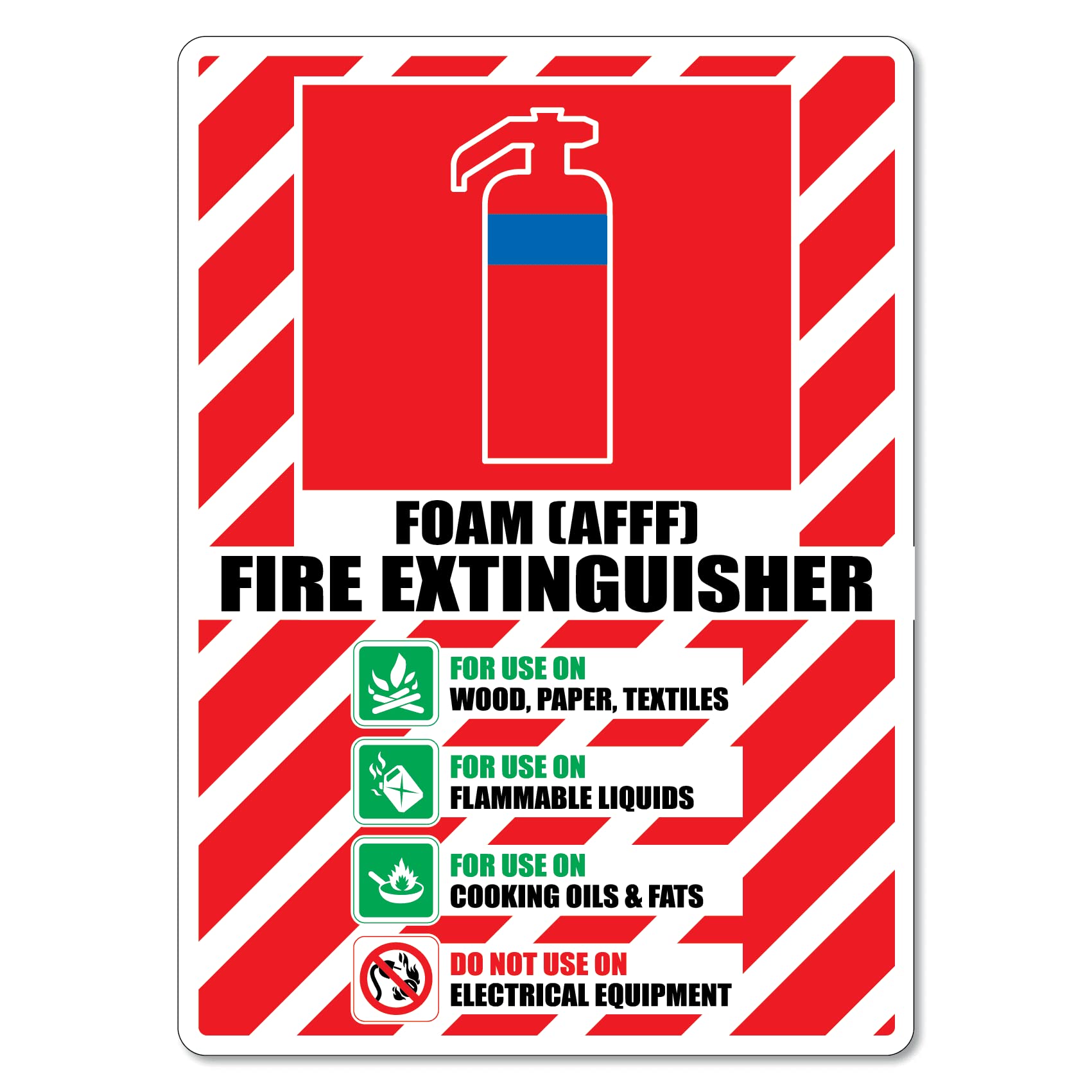 Fire Sign - Foam AFFF Fire Extinguisher Fire Safety Metal Tin Sign 12x16 Inches