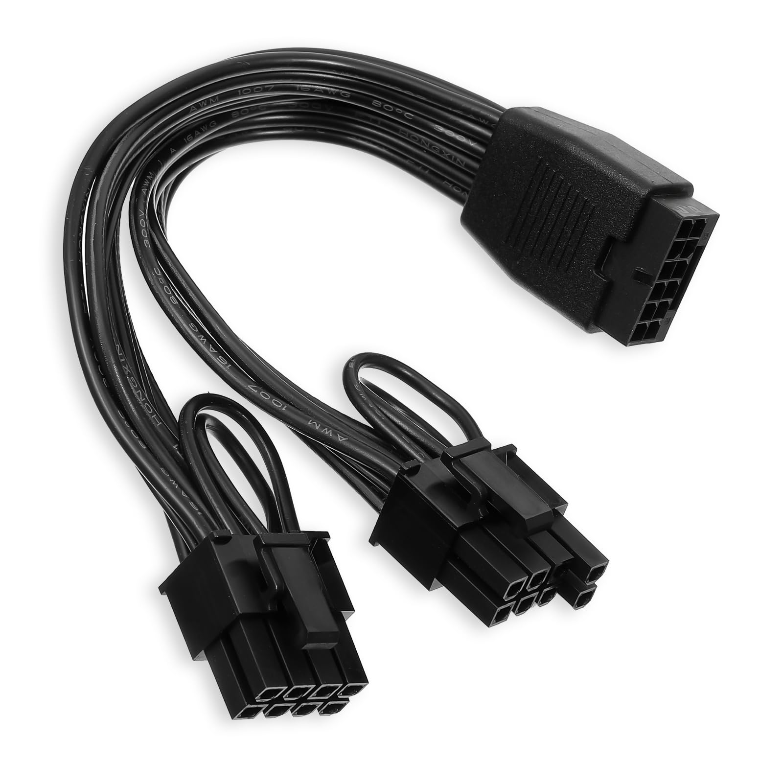 Photo 1 of 12VHPWR Cable Extension, 7 Inch 16 Pin(12+4) Female to Dual 8 Pin(6+2) Male PCIe Conversion GPU Cable, GPU Power Conversion Cables for Power Supply with 12VHPWR Port