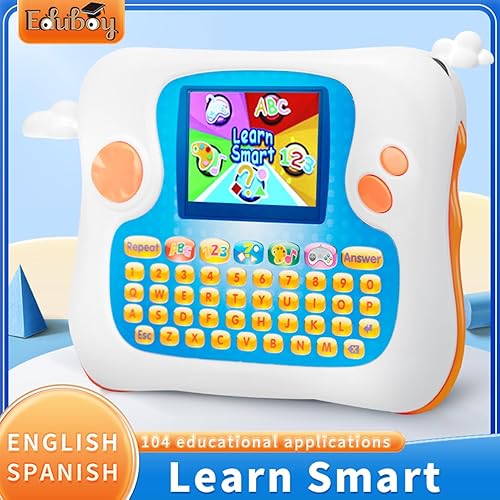 Miniatura 7 de Eduboy - Tableta de aprendizaje bilingüe para niños, juguete educativo con 104 aplicaciones/juegos de aprendizaje, función de salida de TV, gran