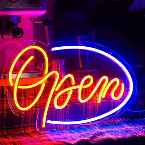 Letrero abierto LED letrero abierto de neón de 165 x 109 pulgadas para negocios alimentación por adaptador con interruptor de encendidoapagado