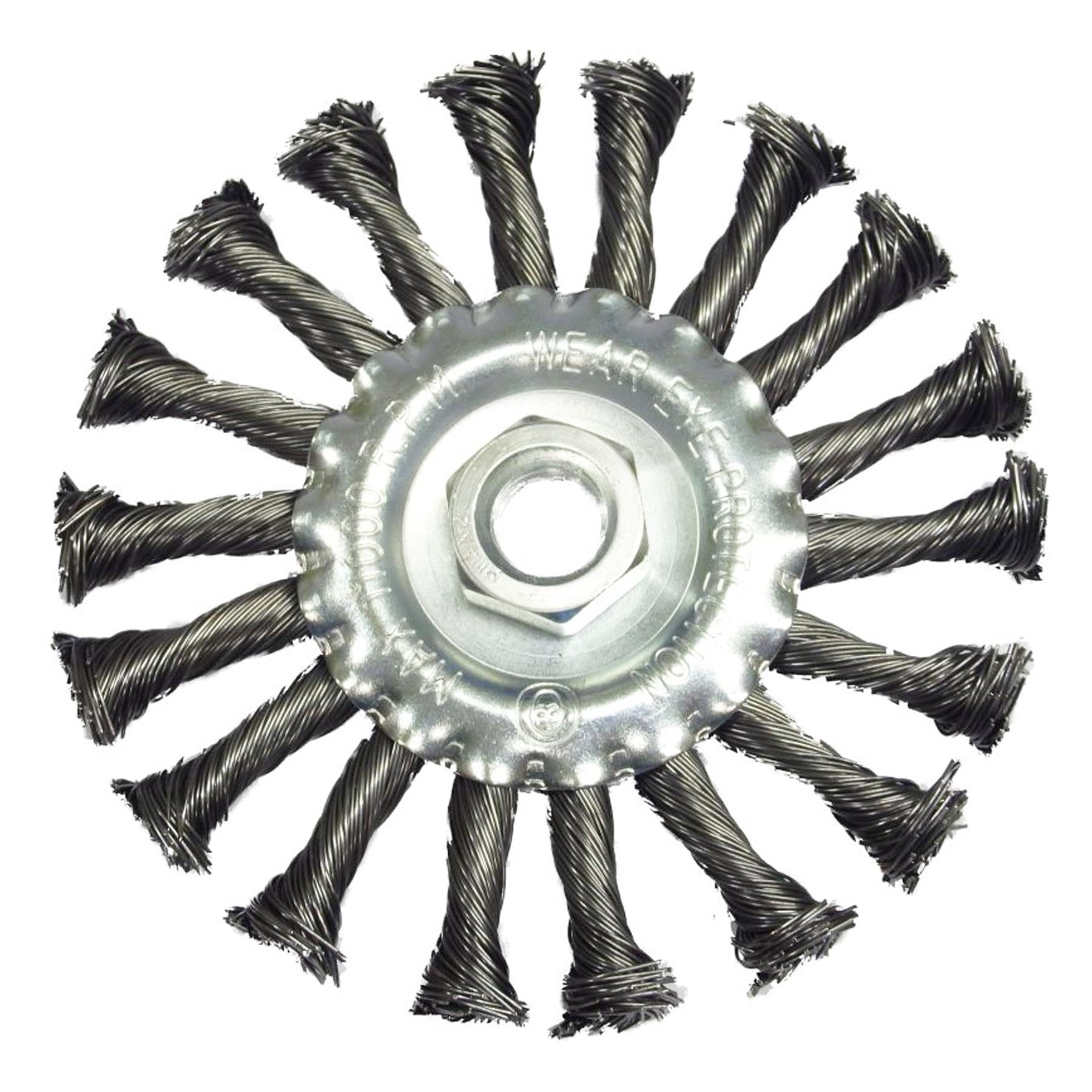 Dapetz ® Steel Twist-Knot Wheel 115mm M14 x 2 for Abrasive Grinding Paint Rust Removal descaling, deburring, Metal & Stone Working, Cleaning Use with Angle Grinders