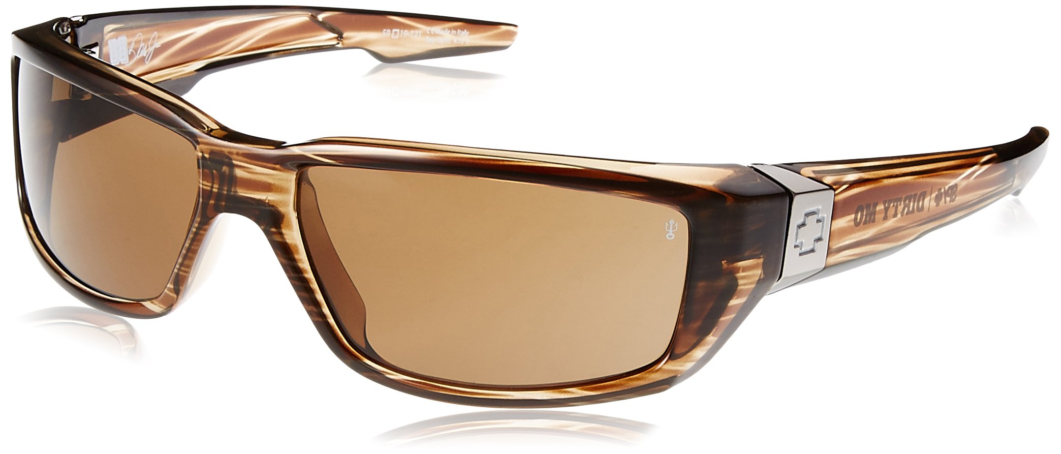 SpySpy OpticDirty Mo Polarized Sunglasses,Brown Stripe Tortoise Frame/Bronze Lens,one size